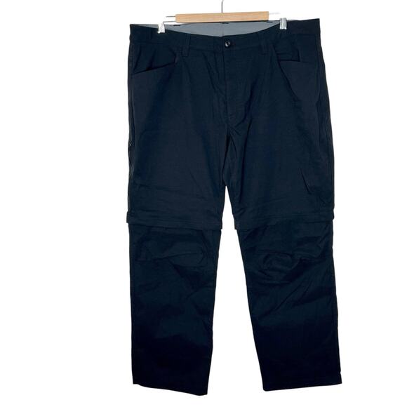 Eddie Bauer Hiking Pants Black Mens Size 40x30 Outdoor Convertible Tech - Picture 1 of 7